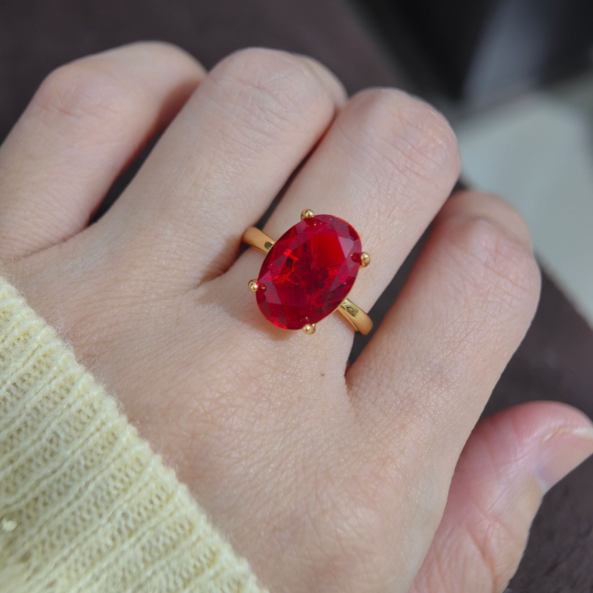 Oval Cut Cubic Ring