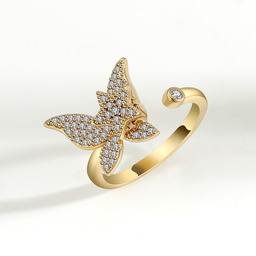 Rotating Butterfly Ring