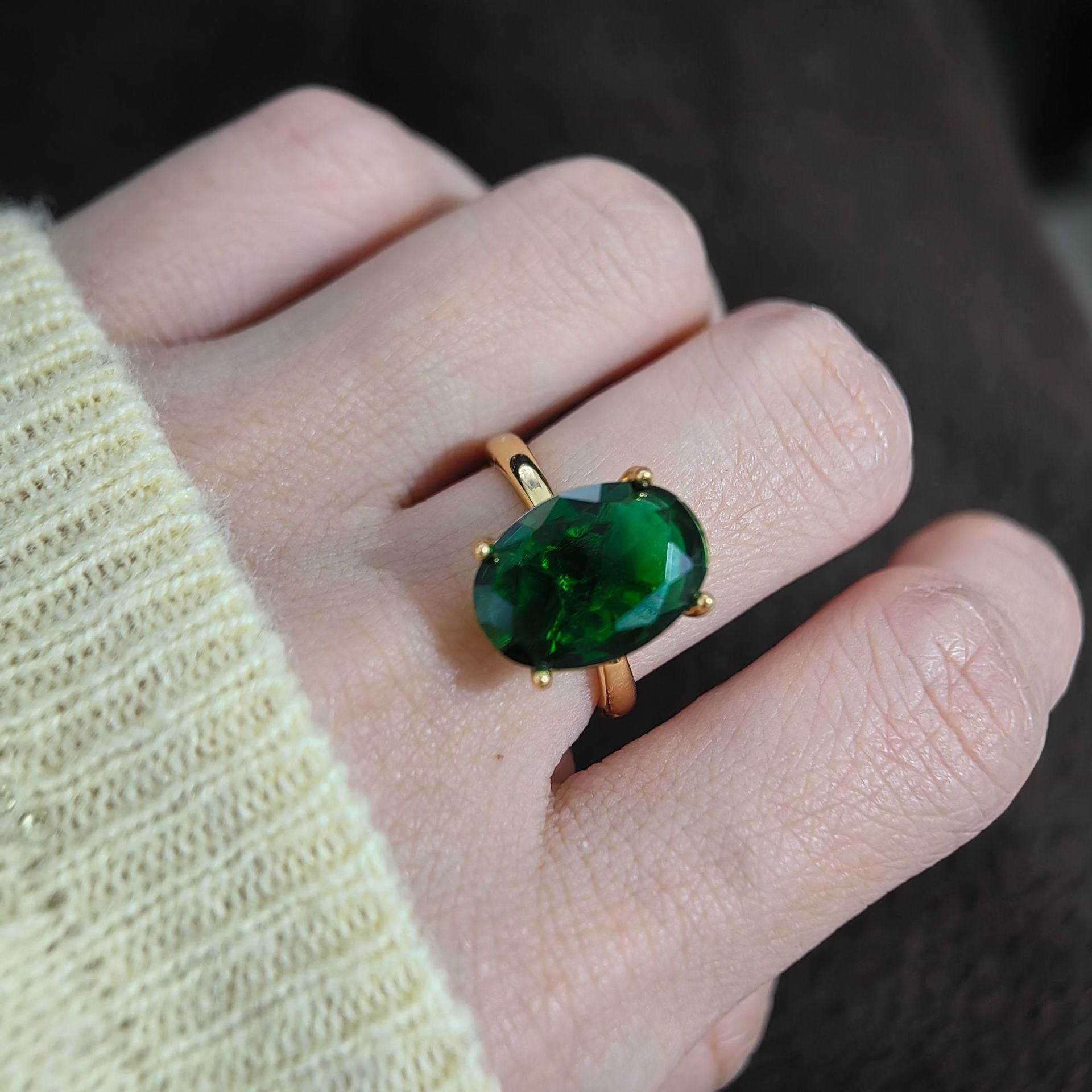 Oval Cut Cubic Ring