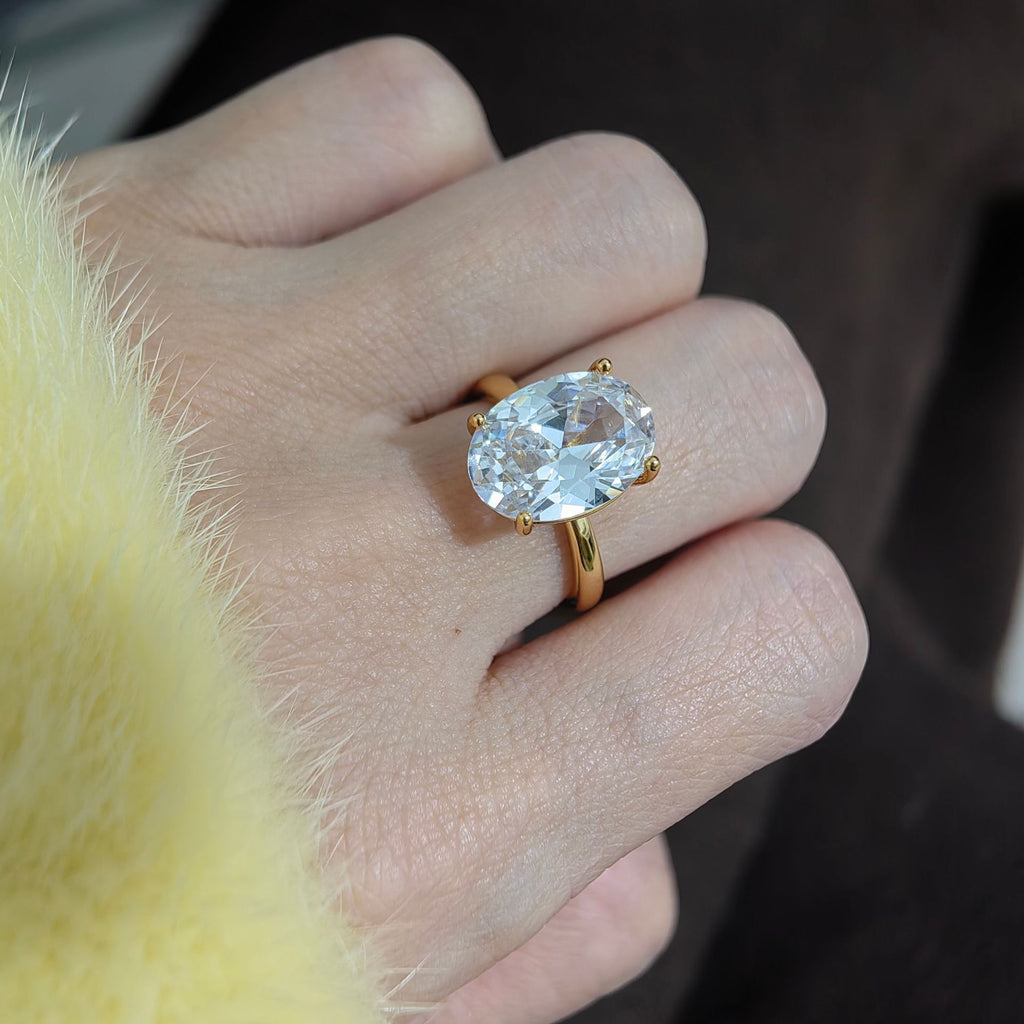 Oval Cut Cubic Ring